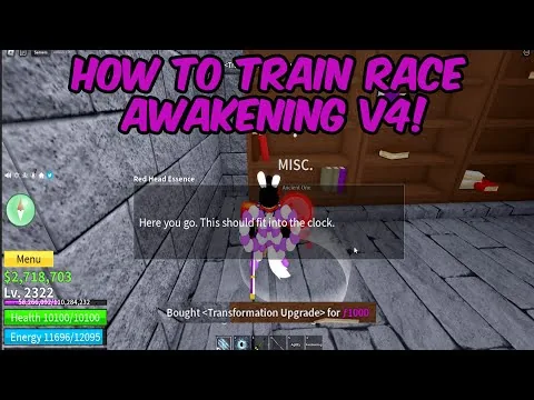 影片縮圖:How To Train Race Awakening V4! (SECOND GEAR!) | Blox Fruits Update 18