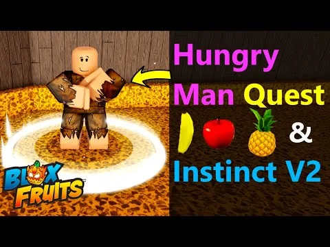 影片縮圖：How to do Hungry Man Quest in Blox Fruits | How to get Instinct V2 in Blox Fruits #roblox